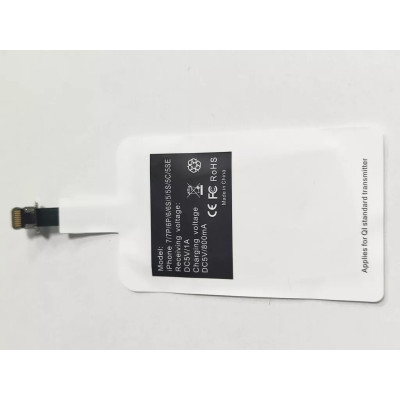 Adattatore Wireless Qi Caricabatterie Ricevitore per Smartphone MicroUSB o Lightening - NUOVO