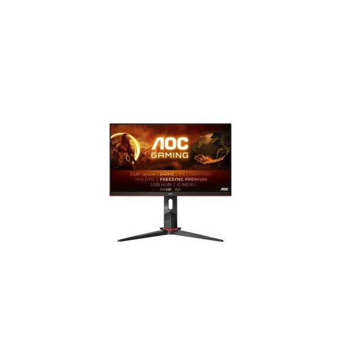 AOC 24G2ZU/BK Monitor 23.8" IPS 240Hz FullHD 1ms FreeSync Multimediale USB HDMI/DP