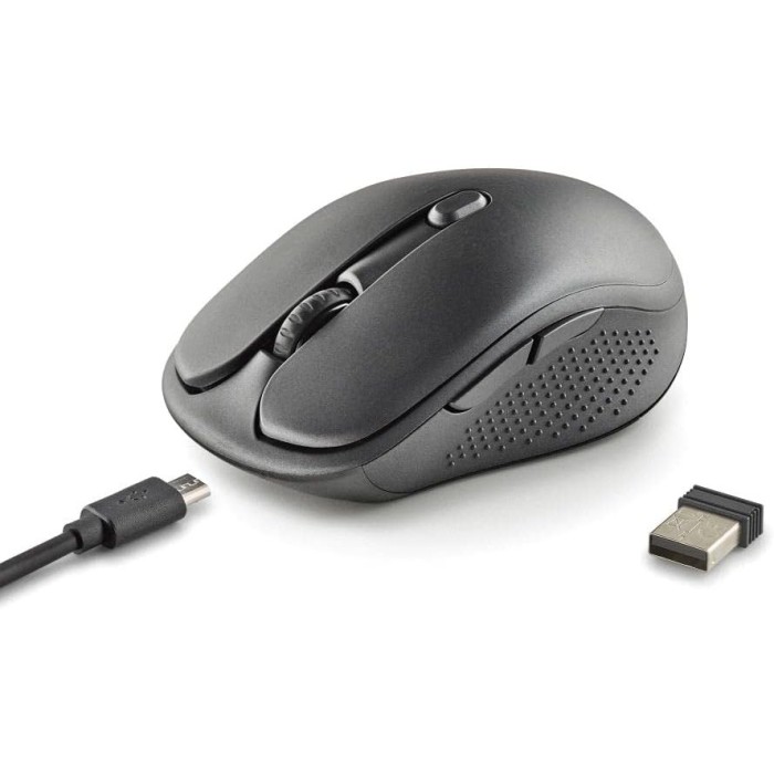 NGS EVO RUST BLACK - Mouse Ricaricabile Wireless da 2,4 GHz