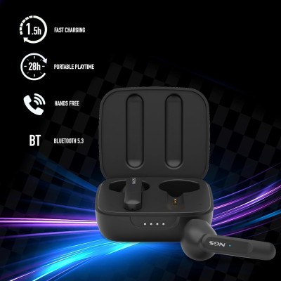 NGS ARTICA MOVE BLACK - Auricolare Wireless Compatibile con Tecnologia Bluetooth 5.3. e TWS  Controllo Touch