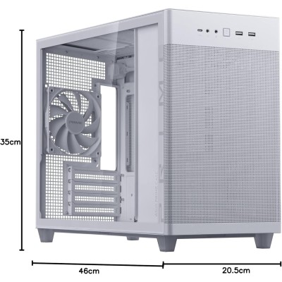 Asus Prime AP201 Mini Tower Vetro Temperato No-Power minITX/mATX Bianco