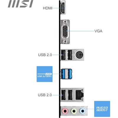 MSI H610M-E PRO DDR4 Intel H610 2*DDR4 M.2 4*SataIII sk1700 VGA/HDMI mATX