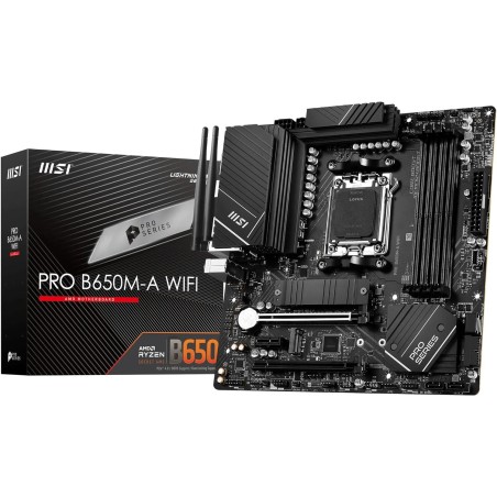 MSI Pro B650M-A Wi-Fi AMD B650 4*DDR5 2*M.2 4*SataIII skAM5 HDMI/DP mATX