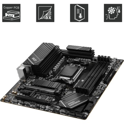 MSI Pro B650M-A Wi-Fi AMD B650 4*DDR5 2*M.2 4*SataIII skAM5 HDMI/DP mATX