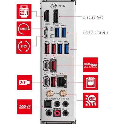 MSI MPG Z790 Edge Wi-Fi Intel Z790 4*DDR4 5*M.2 7*SataIII sk1700 ATX HDMI/DP