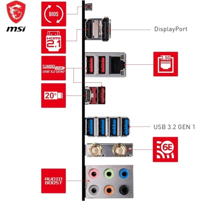 MSI B650 Gaming Plus Wi-Fi AMD B650 4*DDR5 2*m.2 4*SataIII skAM5 HDMI/DP ATX