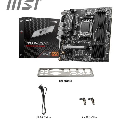 MSI PRO B650M-P AMD B650 4*DDR5 2*M.2 4*SataIII AM5 HDMI/DisplayPort/VGA mATX