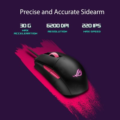 Asus ROG Strix Impact II P512 Mouse Ottico 6200DPI 5 Tasti Electro Punk