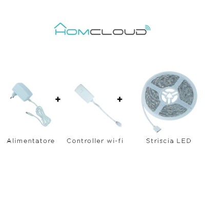 Homcloud - Striscia LED RGB + Bianco caldo wi-fi Kit dimmerabile 3m - NUOVO