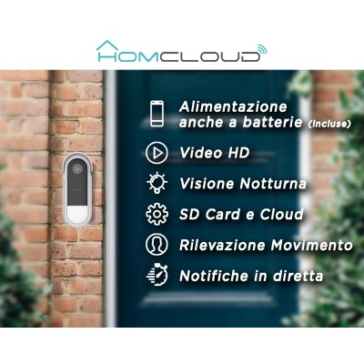 Homcloud - Jingle 2 - Campanello senza fili a pile/alimentazione RF - NUOVO