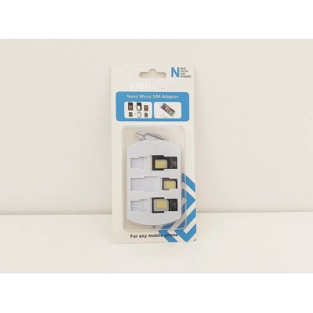 Adattatore SIM Kit 4in1 Adattatore Nano e Micro SIM + spillo e porta MicroSD - NUOVO