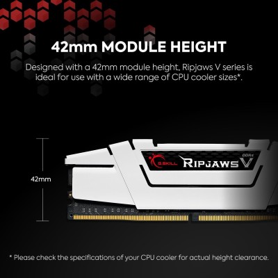 GSkill F4-3200C16D-16GVKB Ripjaws V 16GB Kit 2x8GB DDR4 3200MHz CL16 Nero