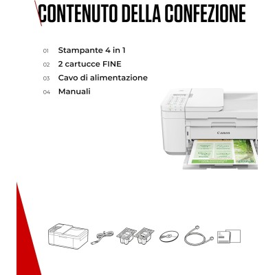 Canon PIXMA TR4751i Stampante Multifunzione InkJet a colori A4 8,8/4,4 ipm Wi-Fi Bianco