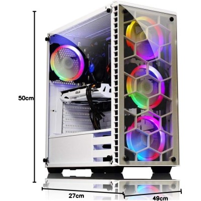 Kolink Observatory ARGB Middle Tower Vetro Temperato No Power minITX/mATX/ATX/E-ATX Bianco