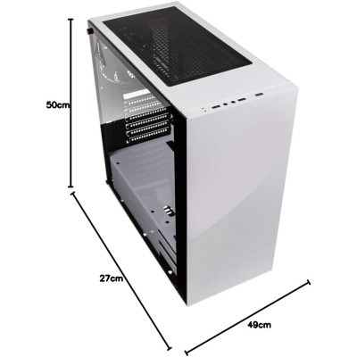 Kolink Stronghold Middle Tower Vetro Temperato No Power minITX/mATX/ATX/E-ATX Bianco