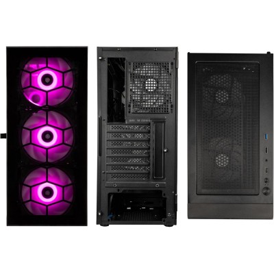 Kolink Observatory HF Glass Black ARGB Case Midi Tower Vetro Temperato No-Power minITX/mATX/ATX