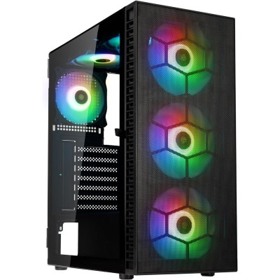 Kolink Observatory HF Mesh Black ARGB Case Midi Tower Vetro Temperato No-Power minITX/mATX/ATX