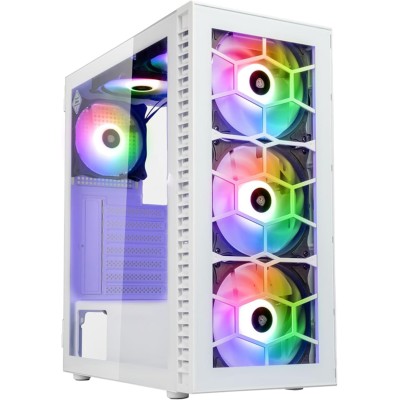 Kolink Observatory HF Vetro White ARGB Case Midi Tower Vetro Temperato No-Power minITX/mATX/ATX