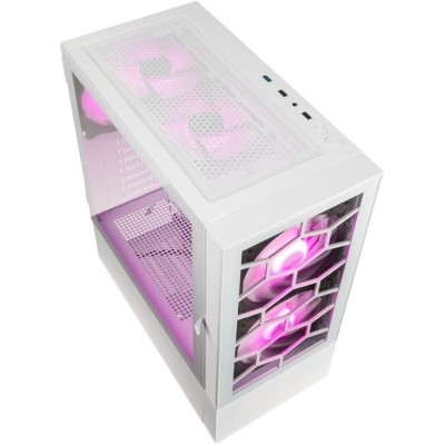 Kolink Observatory MX Glass White ARGB Case Mid-Tower Vetro Temperato No-Power minITX/mATX/ATX