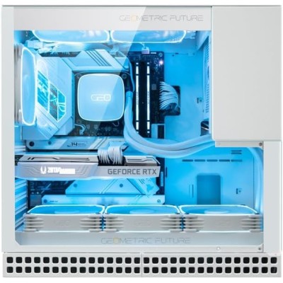 Geometric Future King Arthur Case Mid Tower No-Power Vetro Temperato minITX/mATX/ATX/E-ATX Bianco