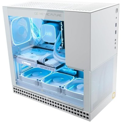 Geometric Future King Arthur Case Mid Tower No-Power Vetro Temperato minITX/mATX/ATX/E-ATX Bianco