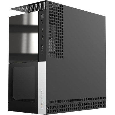 Geometric Future Caliburn Case Mid Tower No-Power Vetro Temperato minITX/mATX/ATX/E-ATX Nero e Argento