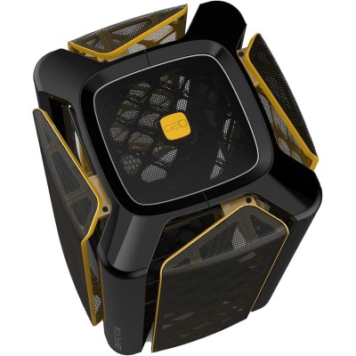 Geometric Future Ark Case Mini Tower No-Power Vetro Temperato minITX/mATX Nero e Arancione