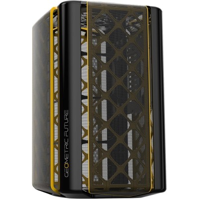 Geometric Future Ark Case Mini Tower No-Power Vetro Temperato minITX/mATX Nero e Arancione