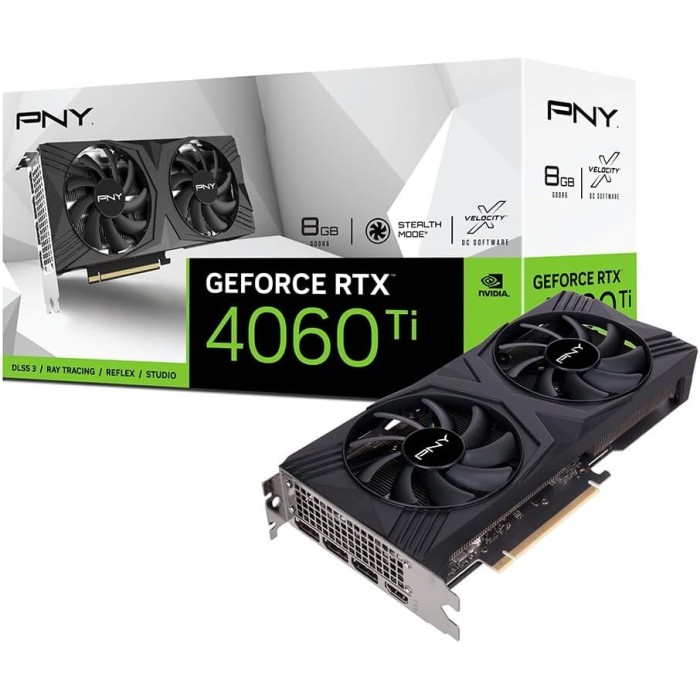 PNY GeForce RTX 4060 Ti VERTO Dual Fan 8GB GDDR6X DLSS3 1*HDMI/3*DP PCi Ex 4.0 16x