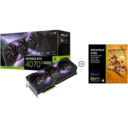 PNY GeForce RTX 4070 Ti Super XLR8 Gaming VERTO Triple Fan OC 16GB GDDR6X DLSS3 1*HDMI/3*DP PCi Ex 4.0 16x