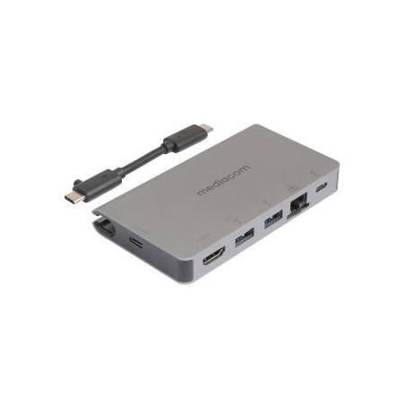 Mediacom MD-C315 Adattatore USB-C to HDMI/2*USB3.0/GLAN/USB-C