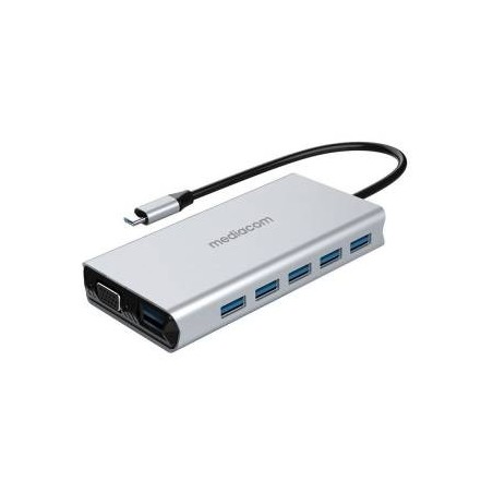 Mediacom MD-C317 Adattatore USB-C to 2*HDMI/5*USB3.0/SD/GLAN