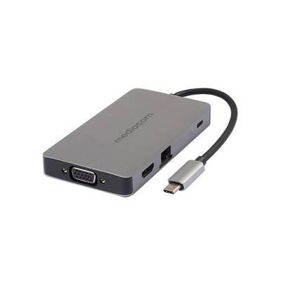 Mediacom MD-C318 Adattatore USB-C to HDMI/2*USB3.0/SD/GLAN