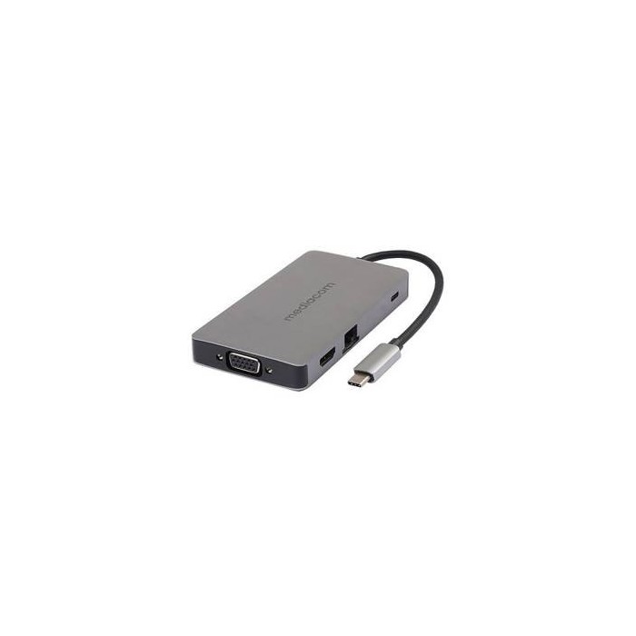 Mediacom MD-C318 Adattatore USB-C to HDMI/2*USB3.0/SD/GLAN