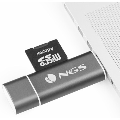 NGS Ally Reader Card Reader microUSB/Type-C microSD/SD Grigio