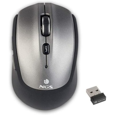 NGS Frizz BT Mouse Ottico BT/Wi-Fi 1600DPI 5 Tasti Ambidestro Grigio