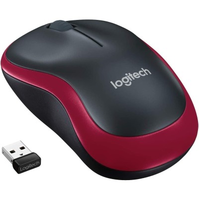 Logitech M185 Mouse wireless Nero/Rosso