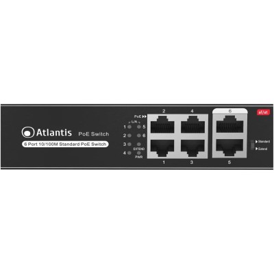 Atlantis Land NetPower F6P4-65W Switch Fast Ethernet PoE 4 porte