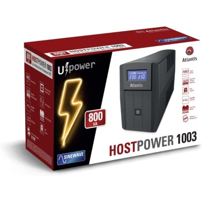 Atlantis Host-Power 1003 UPS Line interactive 850VA/480W 3xIEC