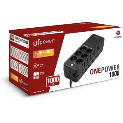 Atlantis OnePower 1000 UPS Off-Line 1000VA/500W 6*Schuko