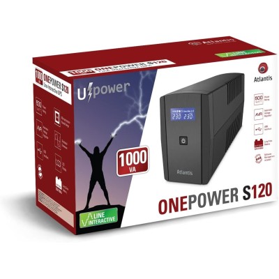 Atlantis Land OnePower S120 UPS Line Interactive 1000VA/500W USB 4xIEC