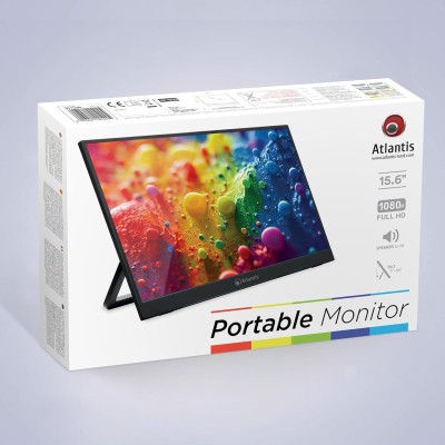 Atlantis A05-P156WP Monitor Portatile 15,6" IPS 60Hz Full HD 25ms Multimediale Mini-HDMI/2*USB-C