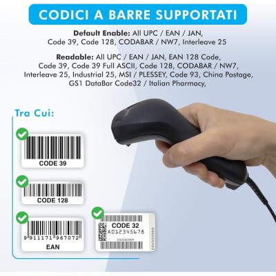 Atlantis Land LN1100 Barcode Scanner Ottico 1D USB