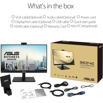 Asus BE24EQSK Monitor 23.8" IPS 60Hz FullHD 5ms Multimediale Pivot WebCam VGA/DVI/HDMI/DP/miniDP