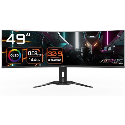 Gigabyte Aorus CO49DQ Monitor 49" OLED 144Hz DQHD 0,03ms Multimediale hub USB 2*HDMI/DisplayPort