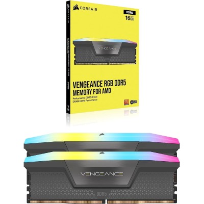 Corsair CMH64GX5M2B5600Z36K Vengeance RGB 64GB Kit 2x32GB DDR5 5600MHz CL36 - Memorie Ram