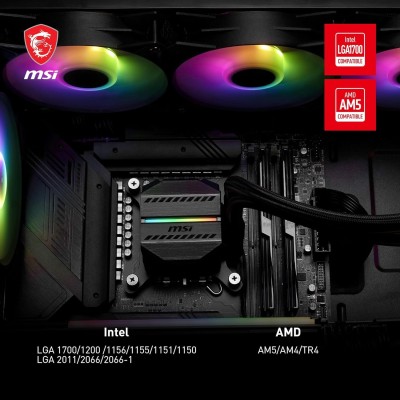 MSI MAG Coreliquid M360 ARGB CPU Liquid Cooler Intel 1851/1700/1200 AMD AM5/AM4