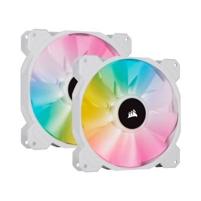 Corsair SP140 RGB Elite PWM 140mm White Dual Pack + Lighting Node CORE