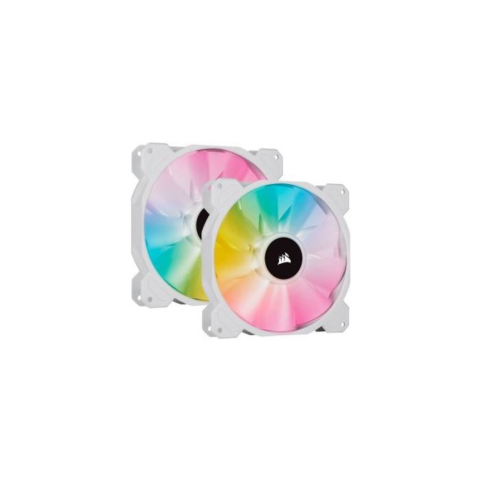 Corsair SP140 RGB Elite PWM 140mm White Dual Pack + Lighting Node CORE