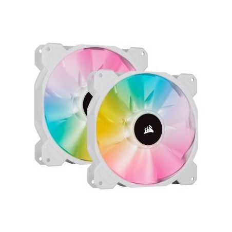 Corsair SP140 RGB Elite PWM 140mm White Dual Pack + Lighting Node CORE